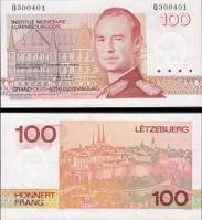 *100 Frankov Luxembursko 1986, P58b UNC - Kliknutím na obrázok zatvorte -